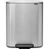 Brabantia Bo Poubelle à Pédale 2 x 30 Litres Inox Anti-traces de Doigts