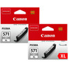 Canon CLI-571XL Cartouches Gris Lot de 2