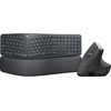 Logitech K860 + Logitech MX Verticale Ergo Souris