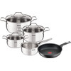 Tefal Intuition Batterie de Cuisine 4 Pièces + Unlimited Poêle à Frire 28 cm