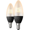 Philips Hue Filament Light White Candle Lamp E14 Duo Pack