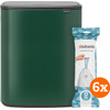 Brabantia Bo Touch Bin 2 x 30 Liter Pine Green + Vuilniszakken (120 stuks)