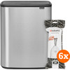 Brabantia Bo Touch Bin 60 Liter Rvs Fingerprint Proof + Vuilniszakken (120 stuks)