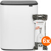 Brabantia Bo Touch Bin 60L White + Trash Bags (2x 60 units)