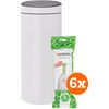 Brabantia Touch Bin 30L White + Trash Bags (120 units)