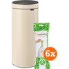 Brabantia Touch Bin 30L Soft Beige + Trash Bags (120 units)