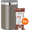 Brabantia Touch Bin 40 Litres Platinum + Sacs Poubelle (120 pièces)