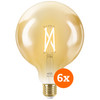 WiZ Smart Filament lamp Globe XL 6-pack  - Warm tot Koelwit Licht - E27