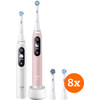 Oral-B iO 6n Blanc et Rose Clair Lot de 2 + Brossettes (8 pièces)