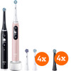 Oral-B iO 6n Noir et Rose Clair Lot de 2 + Brossettes (8 pièces)