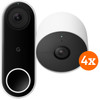 Google Nest Doorbell Wired + Google Nest Cam Lot de 4