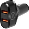 2x BlueBuilt Quick Charge Autolader met 2 Usb A Poorten 18W Zwart