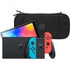 Nintendo Switch OLED Blauw/Rood + BlueBuilt Beschermhoes