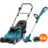 Makita DLM382CM2 + Makita DUR181Z incl. 5,0 Ah accu (2x) + 4,0 Ah accu (2x)