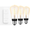 Philips Hue Filament White Ambiance Edison Lot de 3 + Variateur