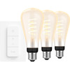 Philips Hue Filament White Ambiance Edison XL Lot de 3 + Variateur