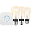 Philips Hue Filament White Ambiance Edison 3-pack + Bridge