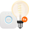 Philips Hue Filament White Ambiance Globe 6-pack + Bridge