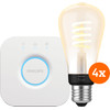 Philips Hue Filament White Ambiance Edison 4-Pack + Bridge