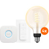 Philips Hue Filament White Ambiance Globe XL 4-Pack Startpakket