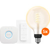 Philips Hue Filament White Ambiance Globe XL 5-pack Starter Pack