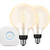 Philips Hue Filament White Ambiance Globe XL 2-pack + Bridge