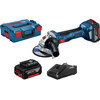 Bosch Professional GWS 18V-7 + 4,0 Ah accu (2x)