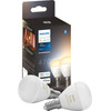 Philips Hue Luster Spherical Light White Ambiance E14 2-pack