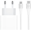 Apple Power Delivery Charger 20W + BlueBuilt Lightning Cable 3m Nylon White