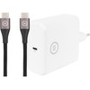 BlueBuilt Power Delivery Charger 60W White + USB-C Cable Nylon Black 1.5m