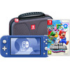 Nintendo Switch Lite Blauw + Super Mario Bros. Wonder + Beschermhoes