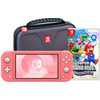 Nintendo Switch Lite Koraal + Super Mario Bros. Wonder + Beschermhoes