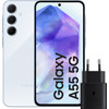 Samsung Galaxy A55 128GB Light Blue 5G + Samsung 25W Fast Charger Black