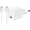 BlueBuilt Power Delivery Charger 20W + USB-C Cable 3m Nylon White