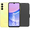 Samsung Galaxy A15 128GB Yellow 4G + BlueBuilt Book Case Black