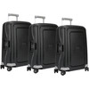 Samsonite S'Cure Spinner 55cm Black Triple Suitcase Set