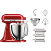 KitchenAid 5KSM185PSEER Rouge Empire + Rouleau à Pâtes et Set de Découpe (3 Pièces)