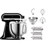 KitchenAid 5KSM185PSEOB Noir Onyx + Rouleau à Pâtes et Set de Découpe (3 Pièces)