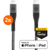 BlueBuilt USB-C to Lightning Cable 1.5m Kevlar Black Duo Pack