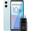 Sony Xperia 10 VI 128GB Blauw 5G + BlueBuilt Oplader met Usb C Poort 30W Zwart