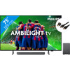 Philips 75PUS8309 - Ambilight (2024) + Barre de Son + Câble HDMI