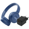 JBL Tune 510BT Bleu + BlueBuilt Chargeur Quick Charge avec Port USB-A 18 W Noir