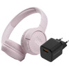 JBL Tune 510BT Rose + BlueBuilt Chargeur Quick Charge avec Port USB-A 18 W Noir