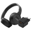 JBL Tune 660NC Noir + BlueBuilt Chargeur Quick Charge avec Port USB-A 18 W Noir