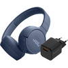 JBL Tune 670NC Bleu + BlueBuilt Chargeur Quick Charge avec Port USB-A 18 W Noir