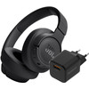 JBL Tune 720BT Noir + BlueBuilt Chargeur Quick Charge avec Port USB-A 18 W Noir