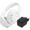 JBL Tune 770NC Blanc + BlueBuilt Chargeur Quick Charge avec Port USB-A 18 W Noir