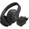 JBL Tune 770NC Noir + BlueBuilt Chargeur Quick Charge avec Port USB-A 18 W Noir