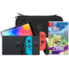 Nintendo Switch OLED Blauw/Rood + Zelda: Echoes of Wisdom + BlueBuilt Beschermhoes