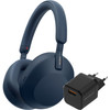 Sony WH-1000XM5 Blauw + BlueBuilt Quick Charge Oplader met Usb A Poort 18W Zwart